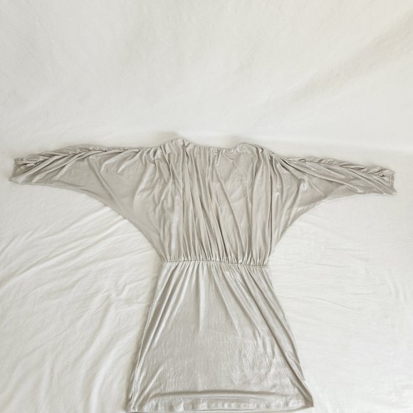 PARKER Silver Metallic Flattering Cocktail Mini Dress Size M NEW NO TAGS! - Picture 6 of 16